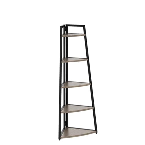 Tribesigns Grey 5 Tier Industrial Corner Ladder Shelf, 70 Inch Tall, Ideal for Living Room, Kitchen, Home Office