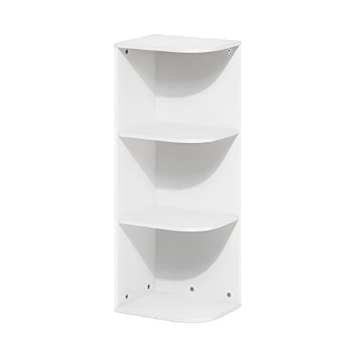 Furinno Pasir 3-Tier Corner Open Shelf, White