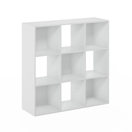 Furinno Pelli 9-Cube White Storage Organizer for Clothing and Closets