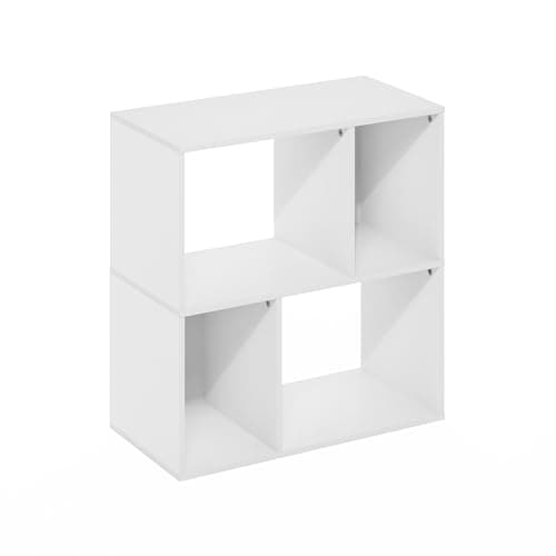 Furinno Jaya 3-Tier Adjustable White Bookcase