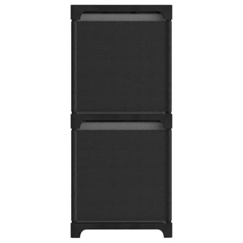 6-Cube Storage Shelf with Fabric Boxes, Modern Black Design for Home