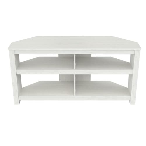 Inval MTV-16919 Wood TV Stand 60" Flat Screen, 4 Open Shelves, Washed Oak