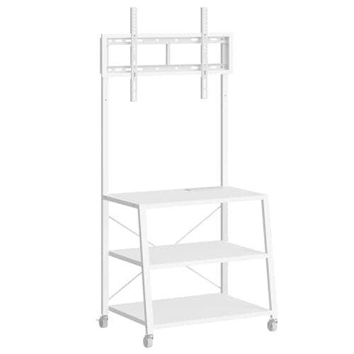 Rolling TV Stand for 55 inch TV, Corner Entertainment Center