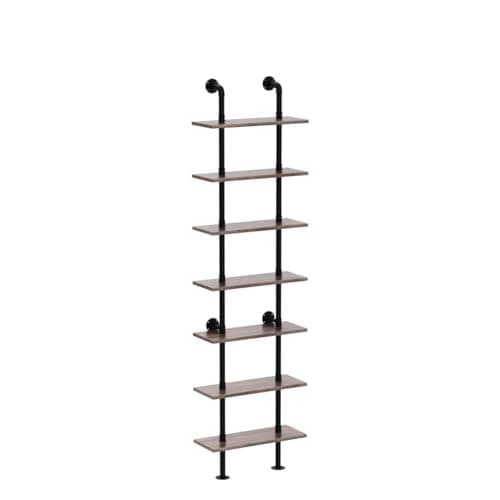 7-Tier Industrial Pipe Bookshelf for Home Office and Living Room