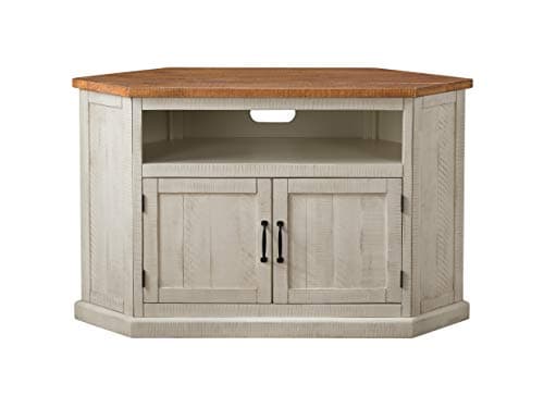 Rustic Corner TV Stand for Martin Svensson Home, Antique Black and Honey Tobacco