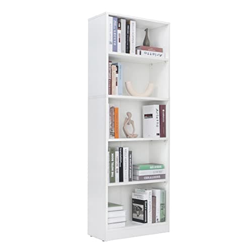 White 3-Layer Wood Bookshelf for Small Spaces Home Office Library