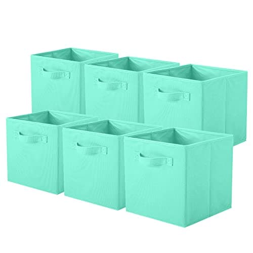 ShellKingdom Storage Bins, Fabric Cubes & Organizer Drawer, 6 Pack (Black+Beige+Grey)