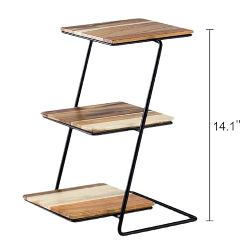 Wooden 3 Tier Display Stand with Metal Frame
