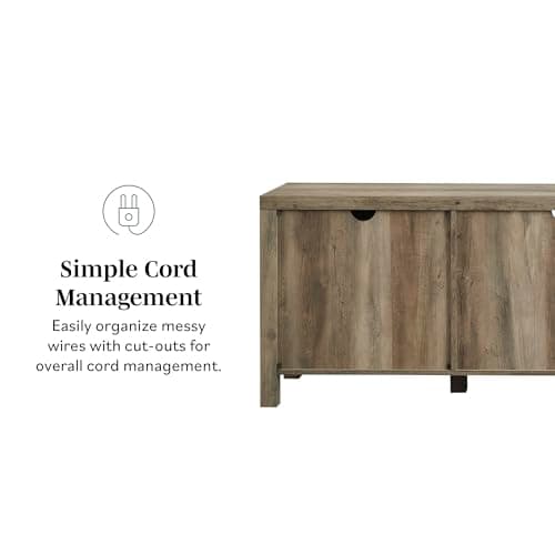 Walker Edison Georgetown Grey Wash 70" Farmhouse Double Barn Door TV Stand for Up to 80" TVs