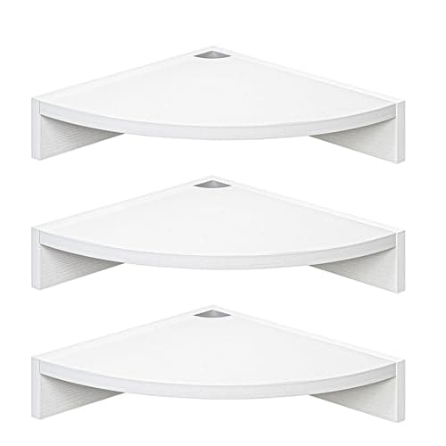 Oak Wood 3-Pack Corner Wall Shelves for Any Room