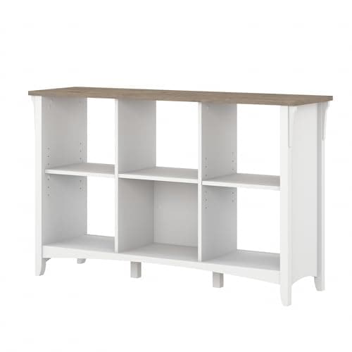 Bush Furniture Salinas 6 Cube Organizer - Pure White & Shiplap Gray