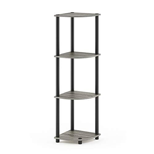 Furinno Turn-N-Tube 4-Tier Corner Grey/Black Display Rack