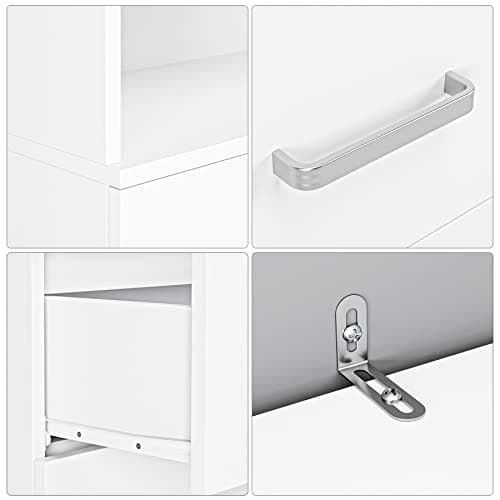 Fotosok 71" White Bookshelf with Drawers & 3-Tier Shelves for Home Office