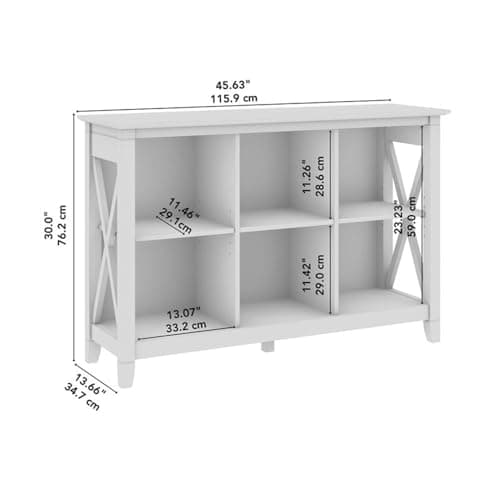 Bush Furniture Key West Small Pure White Oak Cube Bookcase
