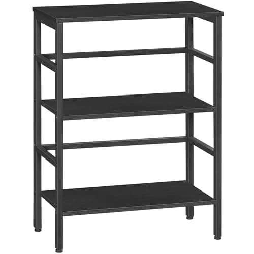 HOOBRO 3-Tier Rustic Brown Industrial Bookshelf