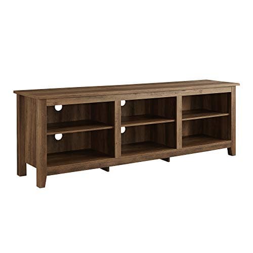 Walker Edison Wren Classic 6 Cubby TV Stand, 70 Inch, Black