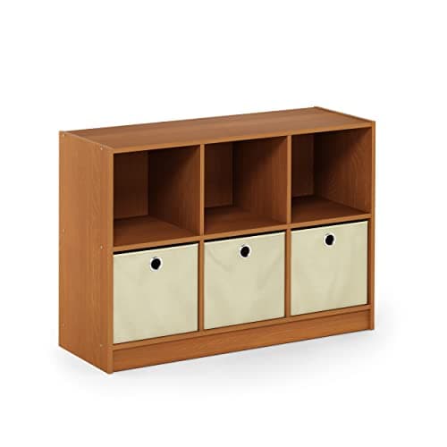 Furinno Espresso 3x2 Cube Storage Bookcase with Bins