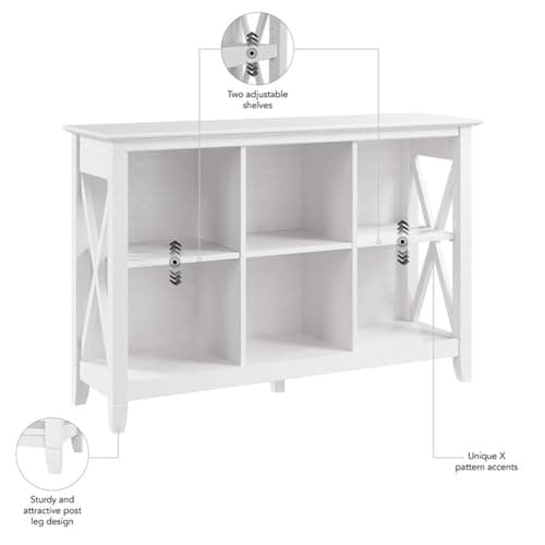 Bush Furniture Key West Small Pure White Oak Cube Bookcase