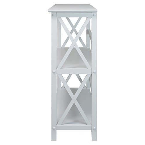Mountego White 3-Shelf Casual Home Bookcase