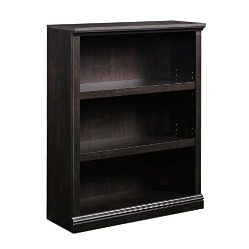 Sauder Estate Black 3 Tier Bookshelf for Home Office and Living Room