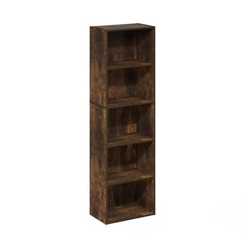 Furinno Luder 5-Tier White Bookcase & Storage