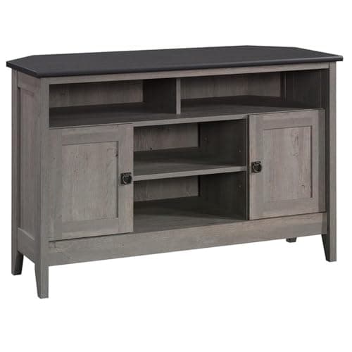 Sauder August Hill Corner TV Stand, Soft White Finish, for 50" TVs