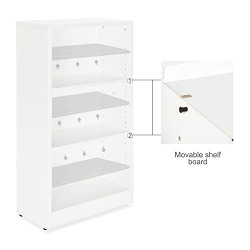 White 3-Layer Wood Bookshelf for Small Spaces Home Office Library