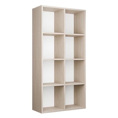 28" Subby 4-Cube Storage Organizer, White Bookcase for Home and Office