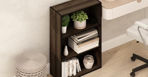 Furinno Pasir 3-Tier Columbia Walnut Open Shelf Bookcase