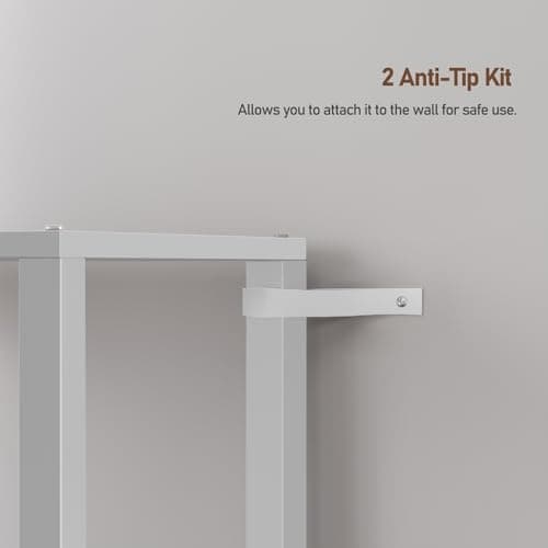 TUTOTAK White 5-Tier Tall Narrow Bookshelf for Small Spaces