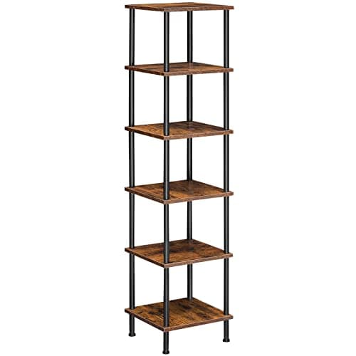HOOBRO BK55CJ01 6-Tier Corner Shelf, Tall Storage Rack, Black