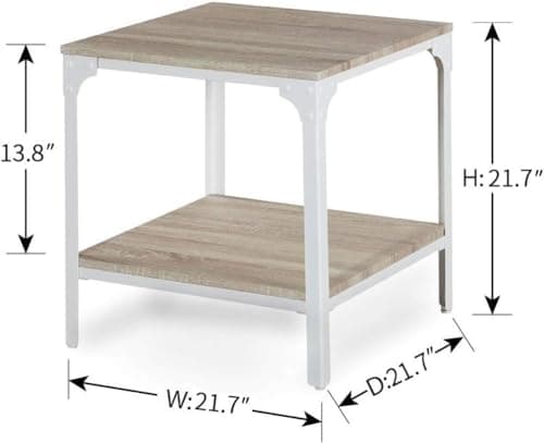 Modern Style 2-Tier End Table with Storage Shelf
