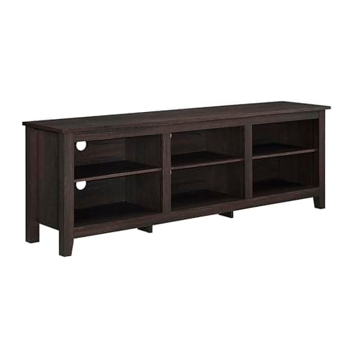 Walker Edison Wren Classic 6 Cubby TV Stand, 70 Inch, Black