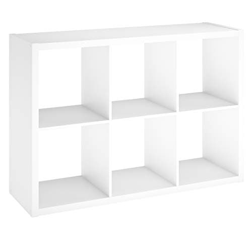 6-Cube Storage Organizer Bookshelf, White Wood, Easy Assembly, Vertical or Horizontal