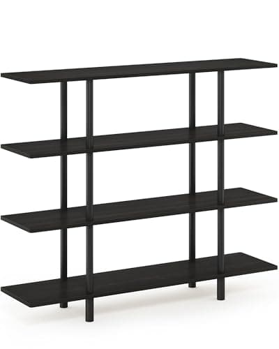 Furinno French Oak Grey/Black 3-Tier Wide Display Shelf