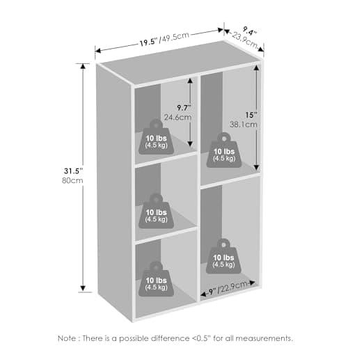 5-Cube White Closet Storage Organization