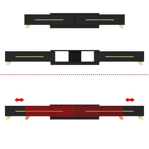 AIEGLE Extendable TV Console - 95"-134" Stretch, Black