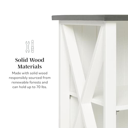 Walker Edison Modern Farmhouse 2 Tier Black Wood Bookcase, 52 Inch Storage Cabinet
