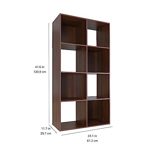 Amazon Basics Storage Cube Shelf Organizer, 8 Cubes, Espresso