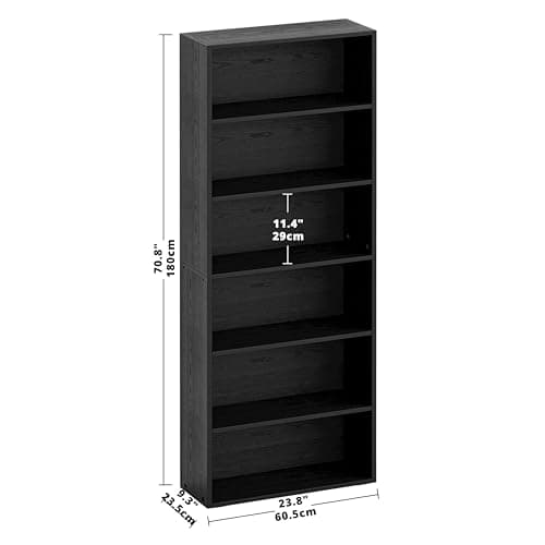 IRONCK 70in Tall 6 Tiers Floor Standing Bookshelf Home Decor Furniture