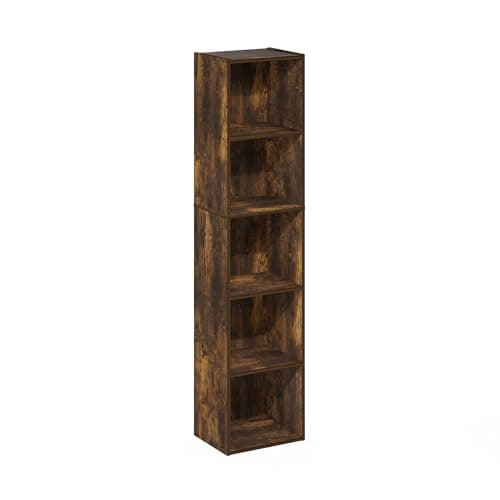 Furinno Luder 5-Tier White Bookcase & Storage