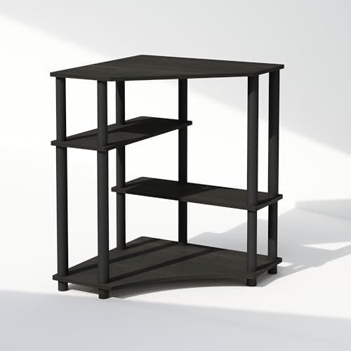 Furinno Turn-N-Tube Multipurpose Corner Shelf in Espresso/Black