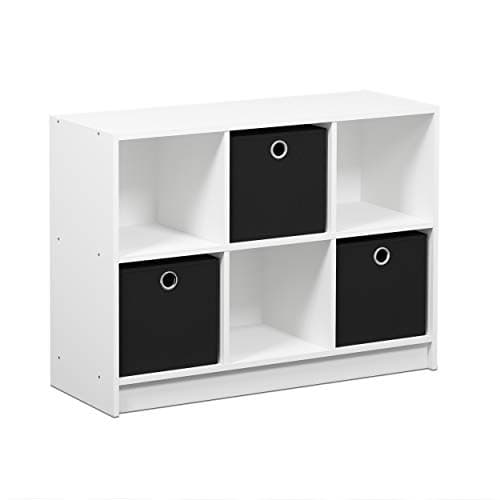 Furinno Espresso 3x2 Cube Storage Bookcase with Bins