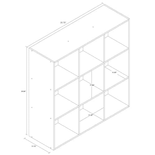 SIPAL 11" White 9-Cube Organizer Shelf