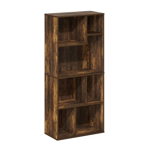 Furinno Jaya 3-Tier Adjustable White Bookcase