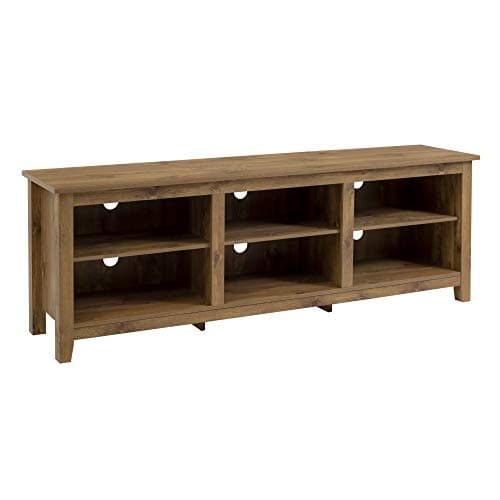Walker Edison Wren Classic 6 Cubby TV Stand, 70 Inch, Black