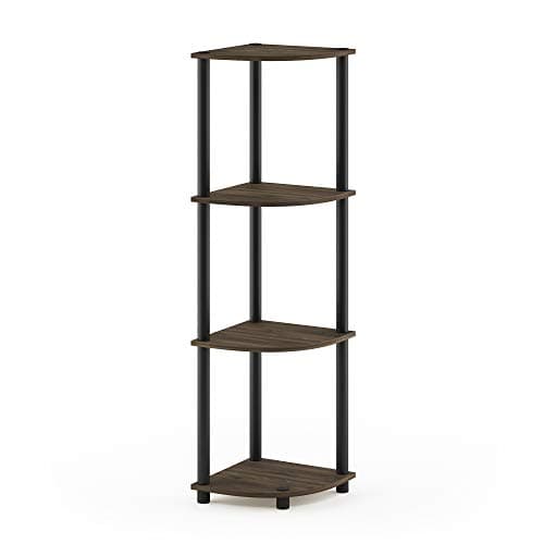 Furinno Turn-N-Tube 4-Tier Corner Grey/Black Display Rack