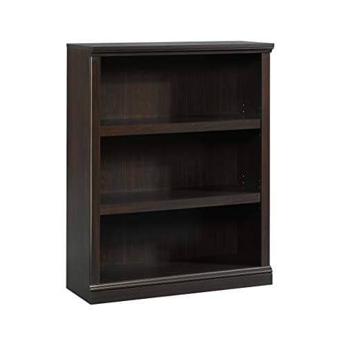 Sauder Estate Black 3 Tier Bookshelf for Home Office and Living Room