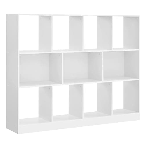 VASAGLE Multi-Use Bookcase, 11x35.4x39.4 Inches, 8 Open Shelves, Rustic Brown, ULicensed