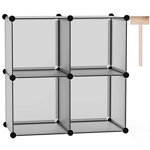 C&AHOME Cube Storage Organizer, 4-Cube Shelves, Black SHS04A